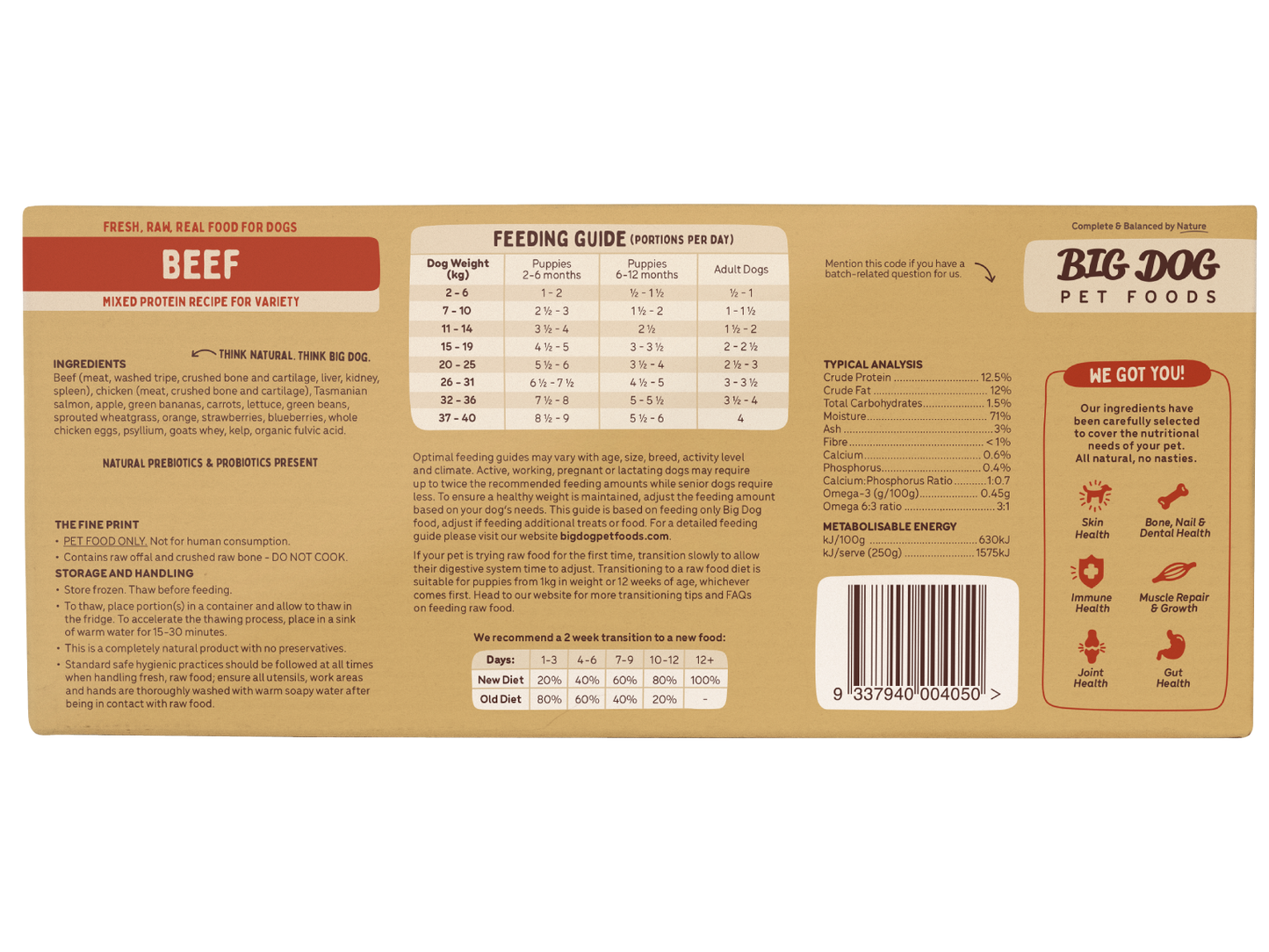 Big Dog Barf Beef Raw Diet