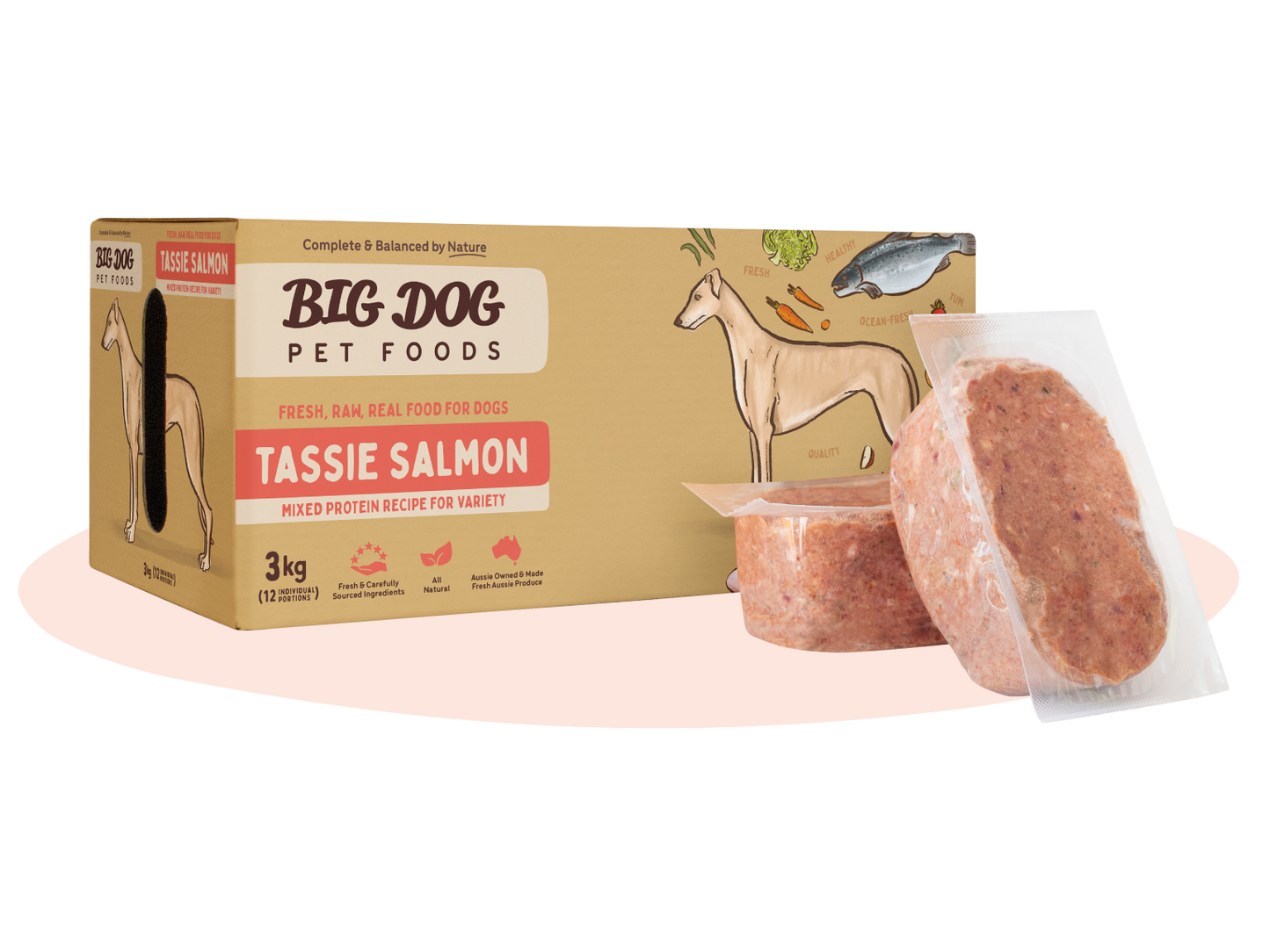 Big Dog Barf Tassie Salmon Raw Diet