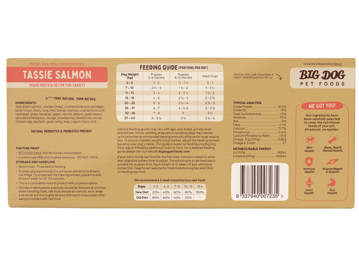 Big Dog Barf Tassie Salmon Raw Diet